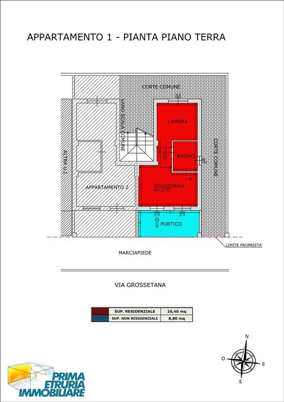 Monolocale con ingresso indipendente e portico affacciato sul porto – ZONA CENTRO -